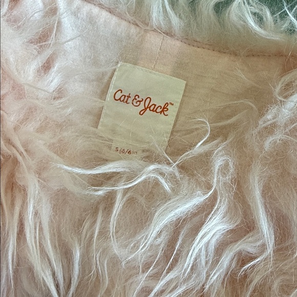 NWOT Cat & Jack Furry Teddy Baby Pink Jacket SZ-6/6X